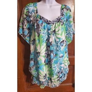 Lane Bryant Floral Popover Top